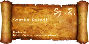 Szarka Rezső névjegykártya